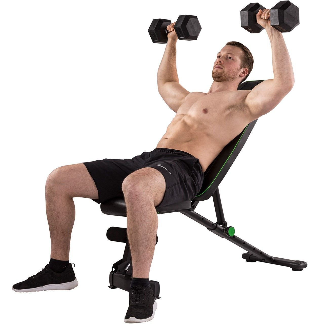 Tunturi verstellbare Hantelbank Schrägbank mit Bauchtrainer UB20 – Bild 4
