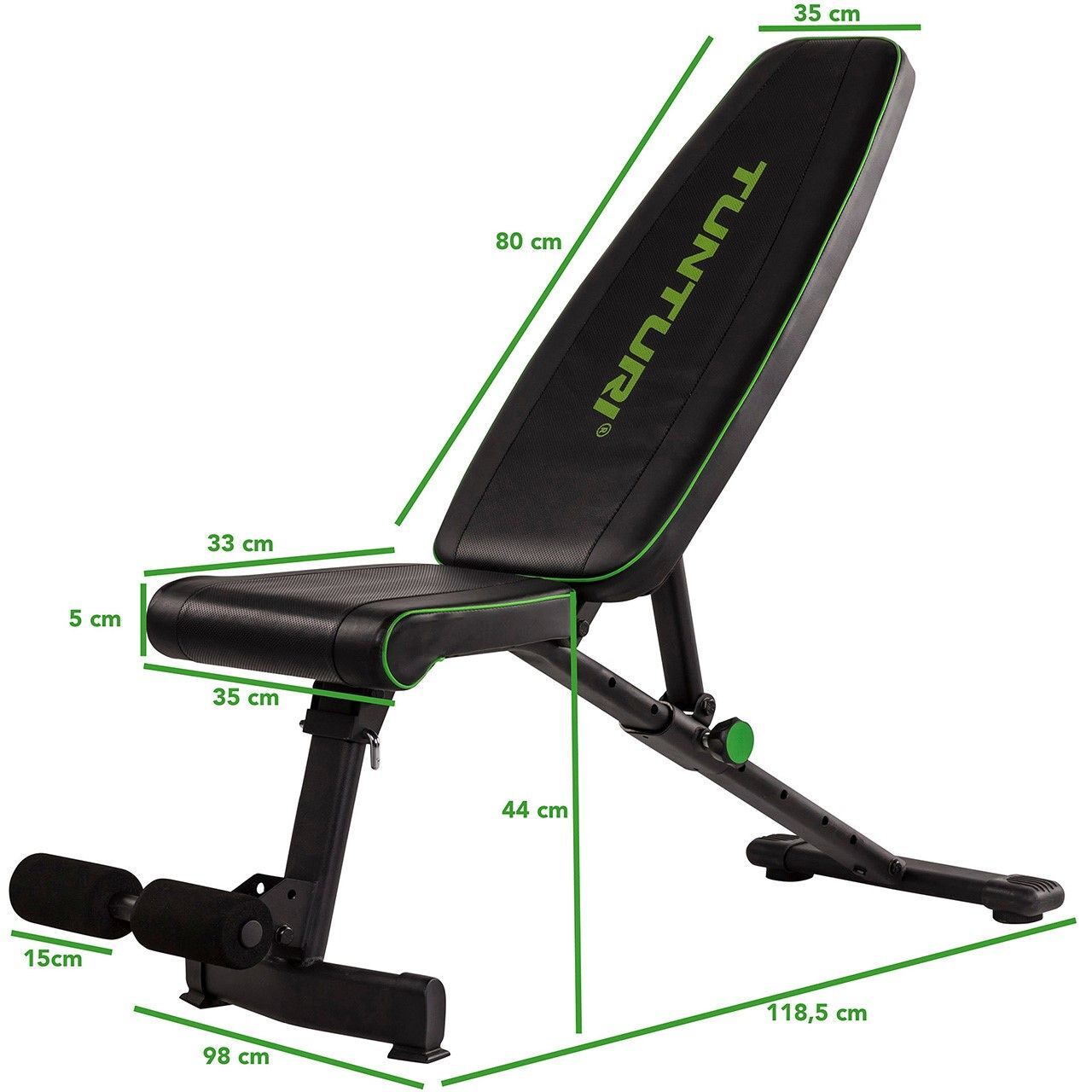 Tunturi verstellbare Hantelbank Schrägbank mit Bauchtrainer UB20 – Bild 3