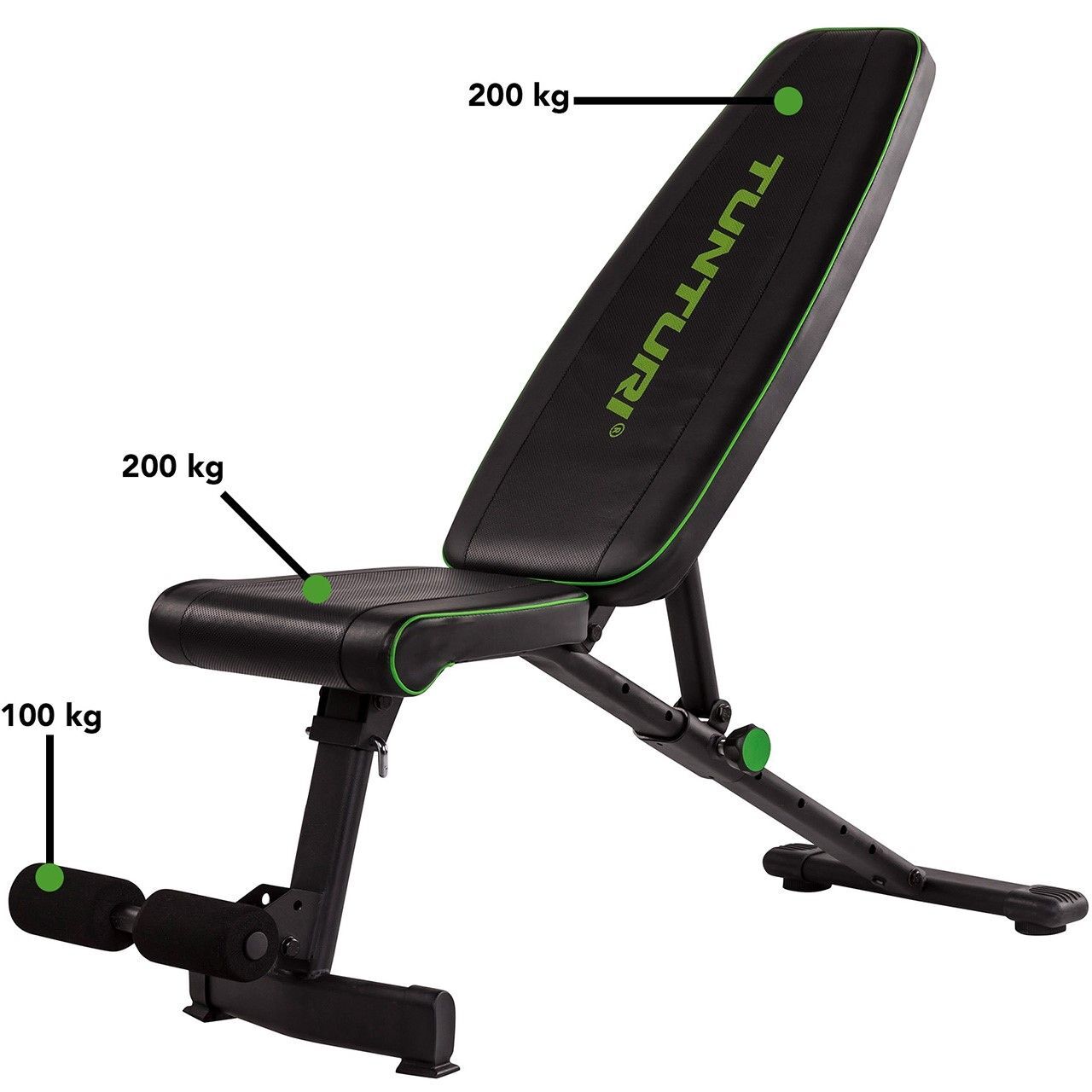 Tunturi verstellbare Hantelbank Schrägbank mit Bauchtrainer UB20 – Bild 2