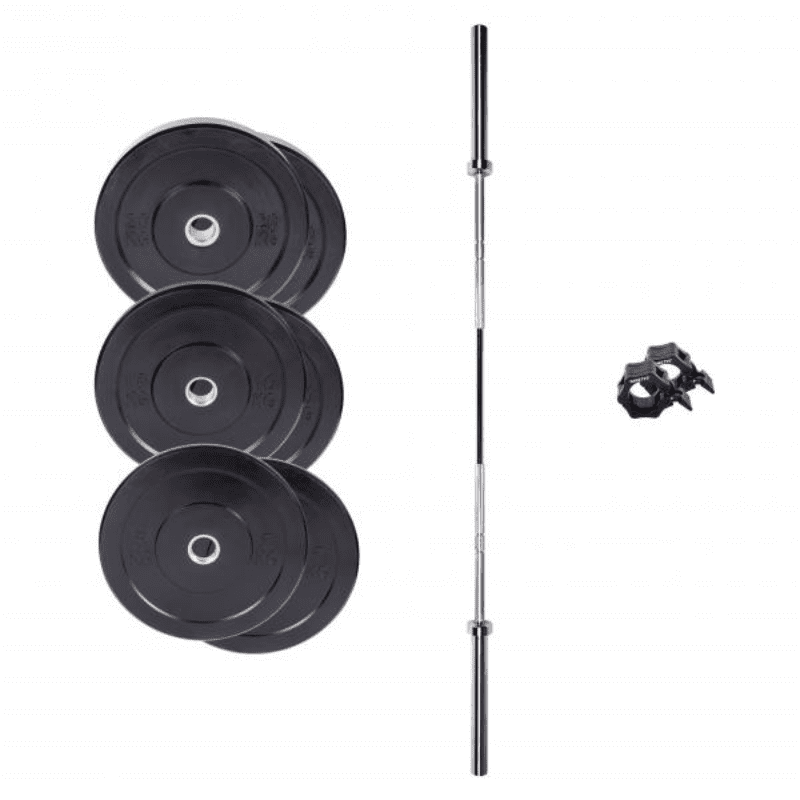 Bumper Plate Set + Olympic Bar | 90 kg – Das ideale Set für kraftvolles Training!