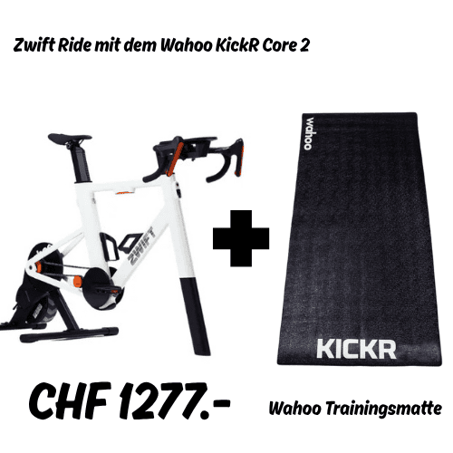 Zwift Ride mit Wahoo KICKR CORE 2 – All-in-One Smart Bike für Indoor Cycling