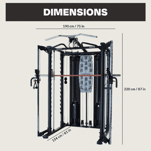 Inspire SCS Smith Cage System inkl. Premium-Trainingsbank – Smith Machine, Power Rack & Functional Trainer – Bild 7