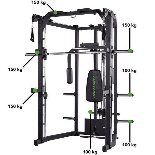 Tunturi SM80 Kraftstation Deluxe – Smith Machine mit Kabelzug, Butterfly & Klimmzugstange – Bild 6